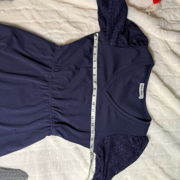 💙Grace Karin Navy Midi Dress with Lace Sleeves - Picture 13 of 16